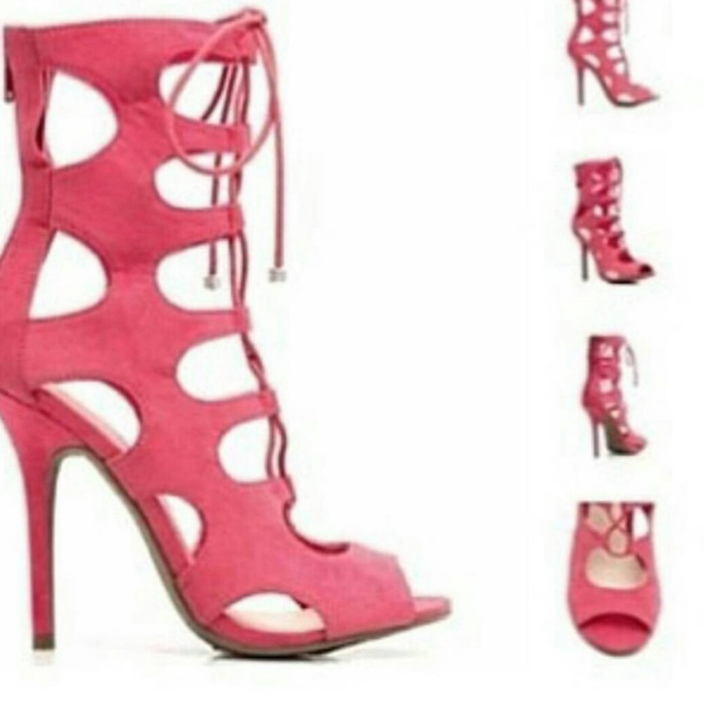 Coral Caged Bootie